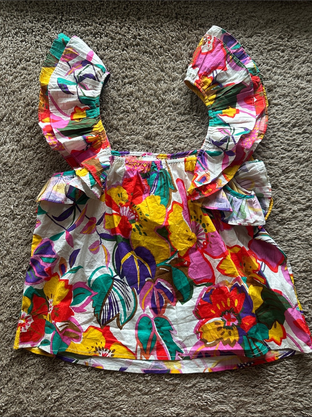 Entro Multicolor Floral Ruffle Tank - Picture 5 of 6